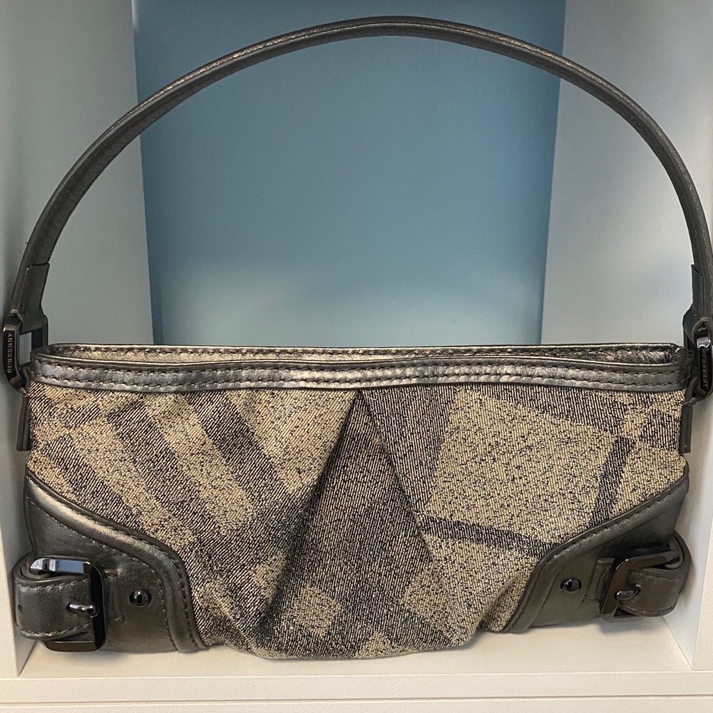 Burberry metallic dark grey/gunmetal shoulder bag